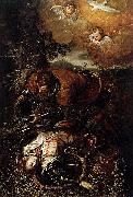 Domenico Tintoretto Tancred Baptizing Clorinda oil on canvas